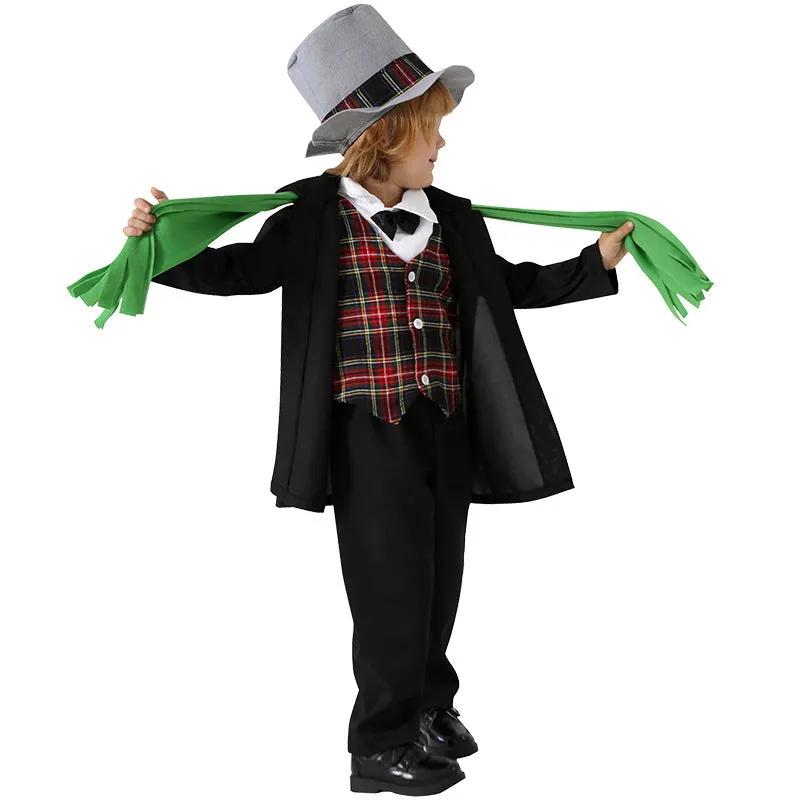 3 Pieces Set Kid Girls Boys St Patrick's Day Checked Vests Waistcoats Solid Color Jackets Outwears And Hats Wholesale 25010725