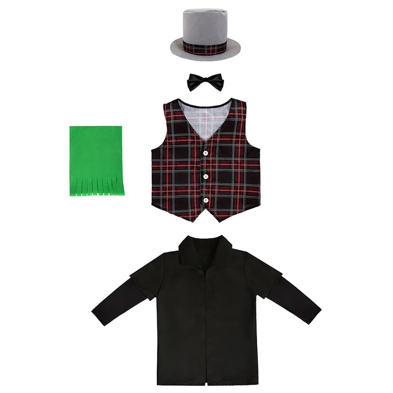 3 Pieces Set Kid Girls Boys St Patrick's Day Checked Vests Waistcoats Solid Color Jackets Outwears And Hats Wholesale 25010725