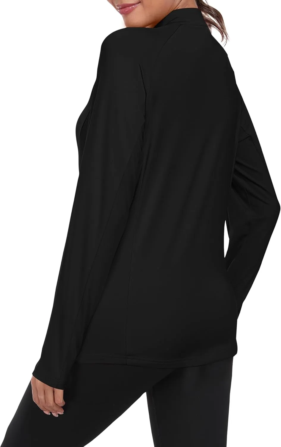 AIRIKE Long Sleeve Golf Polo Shirts for Women Stand Up Collar Thermal Fleece Womens Tank Top