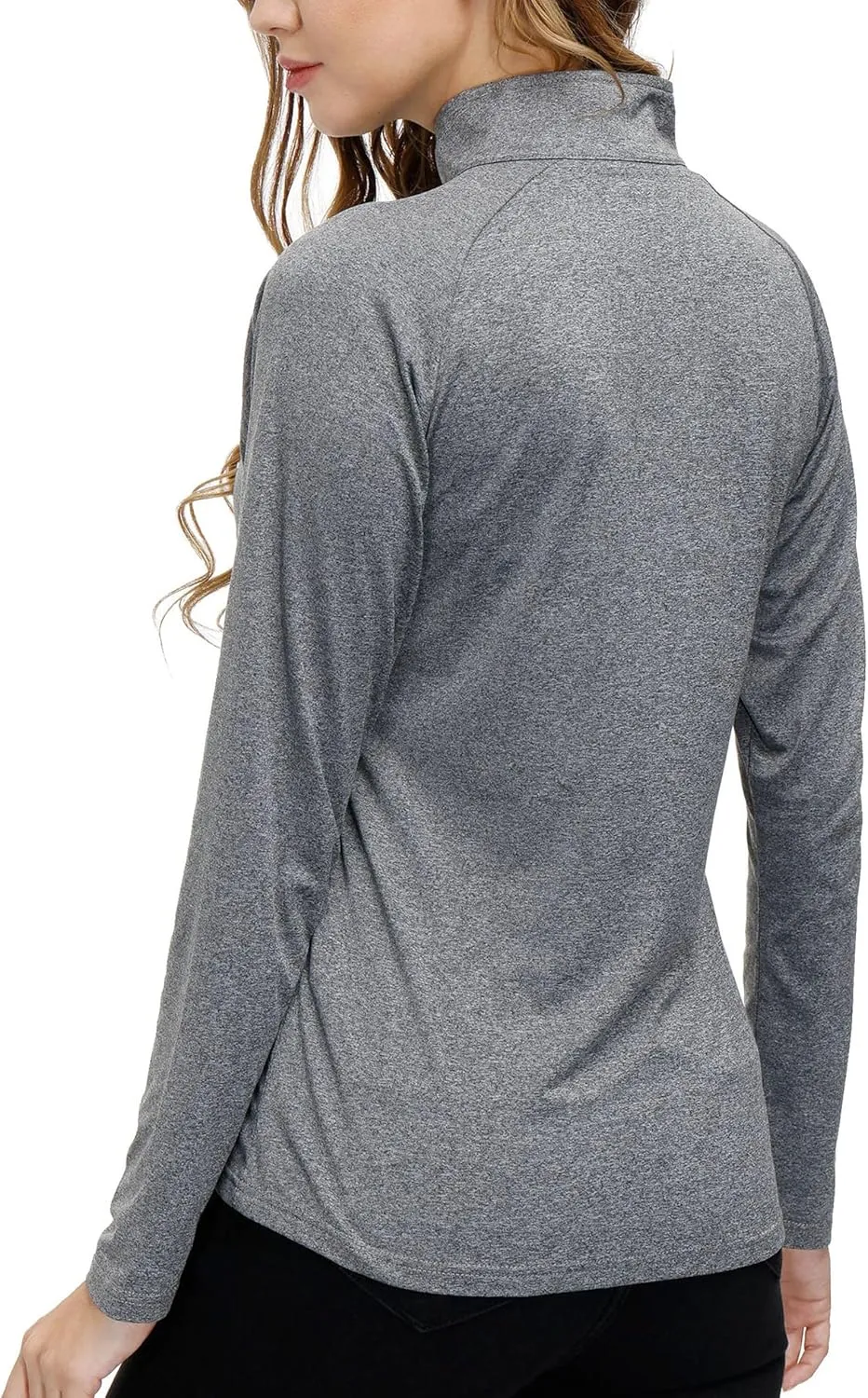 AIRIKE Long Sleeve Golf Polo Shirts for Women Stand Up Collar Thermal Fleece Womens Tank Top