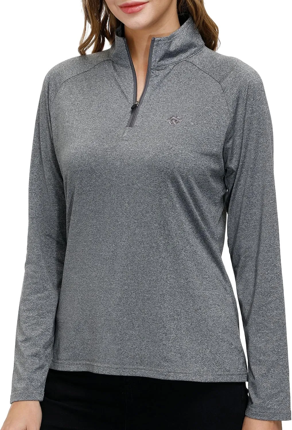 AIRIKE Long Sleeve Golf Polo Shirts for Women Stand Up Collar Thermal Fleece Womens Tank Top