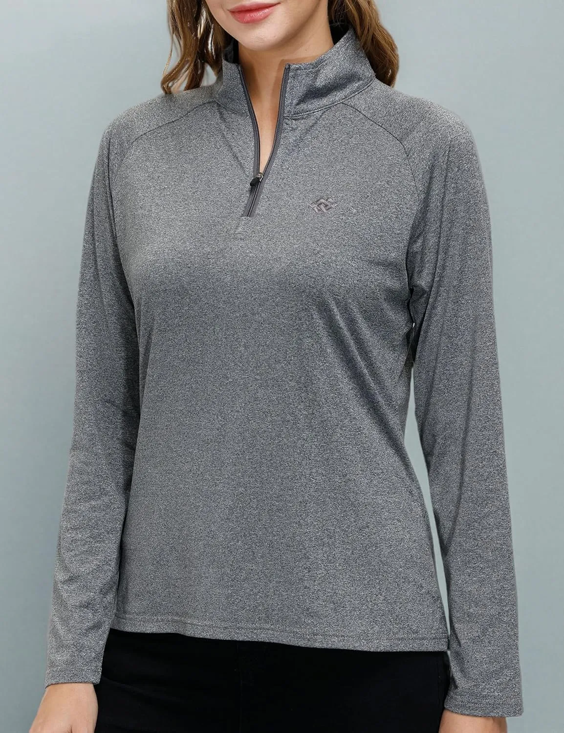 AIRIKE Long Sleeve Golf Polo Shirts for Women Stand Up Collar Thermal Fleece Womens Tank Top