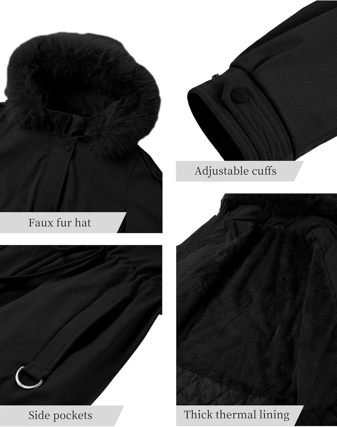 Bellivera Women's Plus Size Parka Jacket Long Winter Warm Hooded Zipper Coat D-3108plus Red 5X