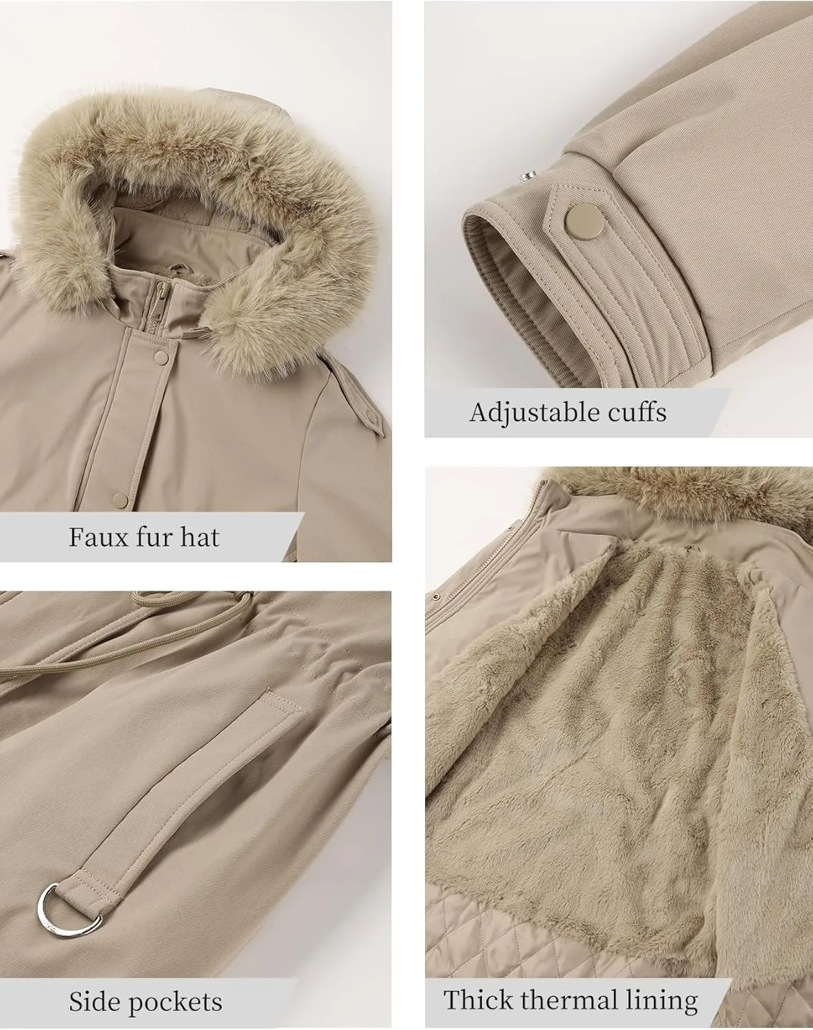 Bellivera Women's Plus Size Parka Jacket Long Winter Warm Hooded Zipper Coat D-3108plus Red 5X