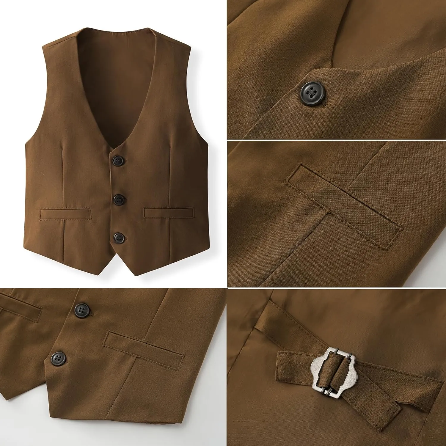 Boys 3Pcs Clothing Sets Cotton Long Sleeve Bowtie Shirts  Vest  Pants Casual Suit