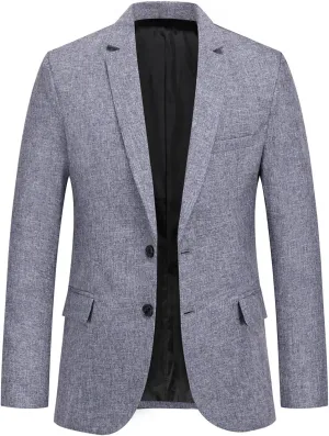 CHARTOU Men's Regular Fit 2 Button Tailored Business Blazer Lightweight Jacket Suit Coat