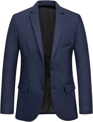 CHARTOU Men's Regular Fit 2 Button Tailored Business Blazer Lightweight Jacket Suit Coat