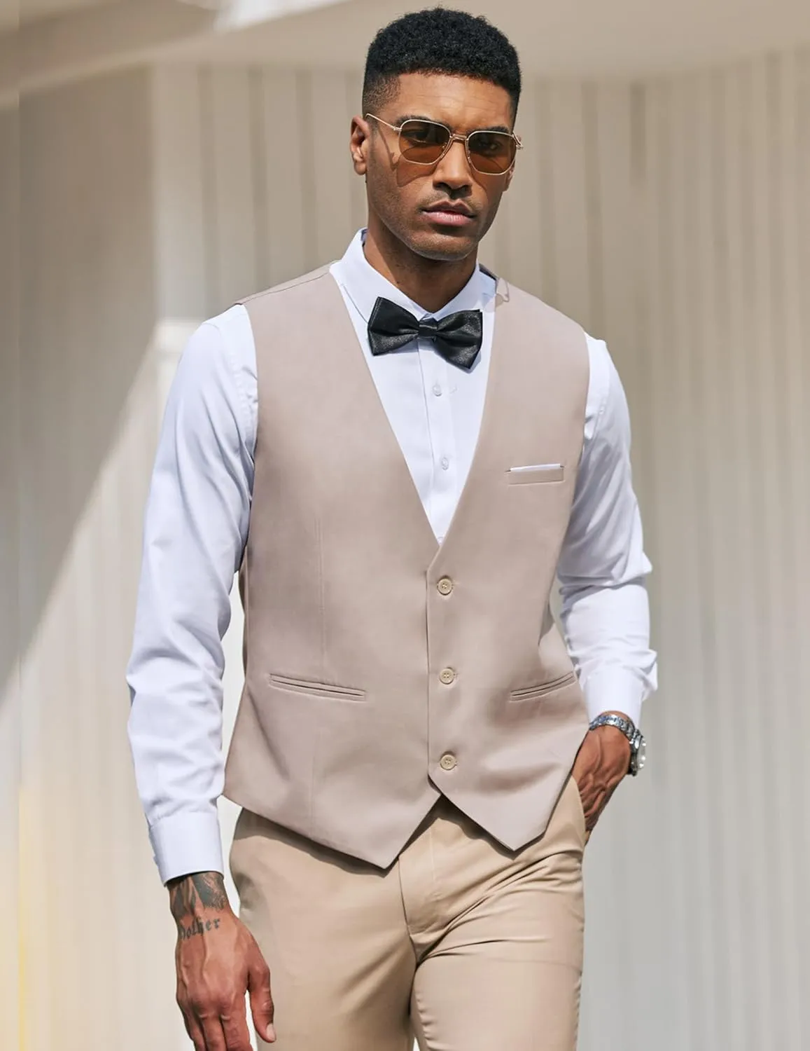 COOFANDY Men's Suit Vest Slim Fit Formal Dress Waistcoat Casual Business Vests for Suit or Tuxedo