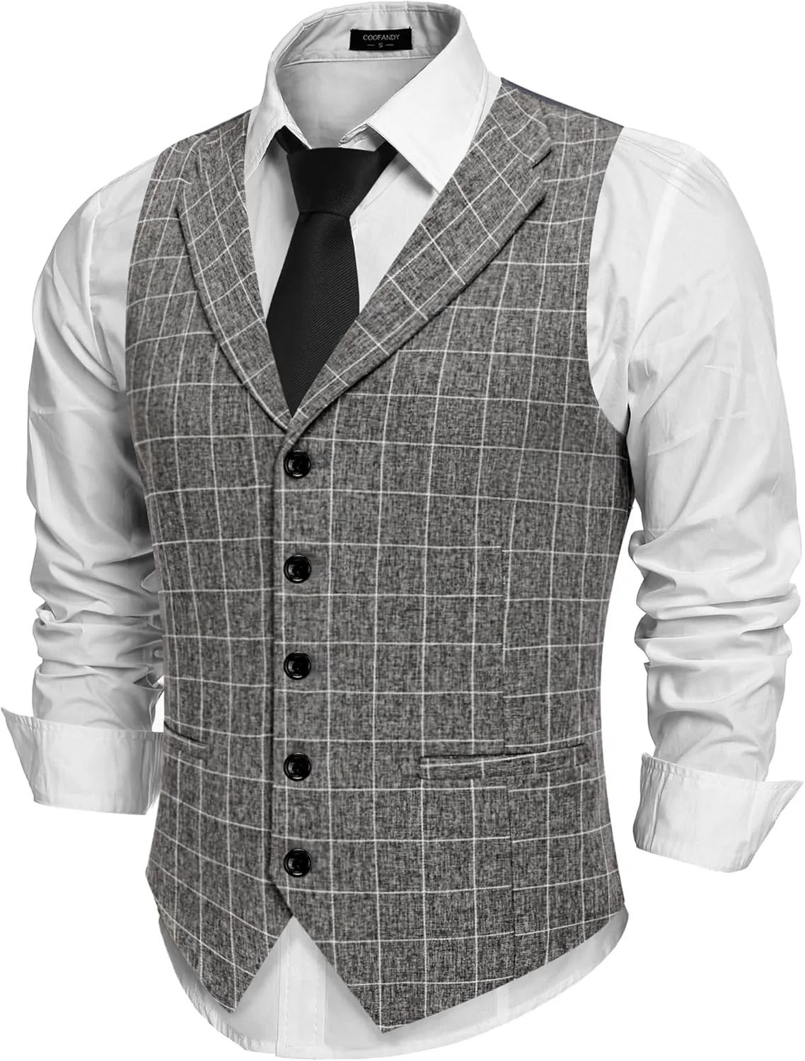 COOFANDY Men's Suit Vests Slim Fit Waistcoat Notch Lapel Casual Formal Vest