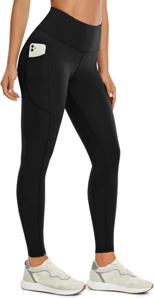 CRZ YOGA Womens Brushed Naked Feeling Workout Leggings 25" - High Waisted Gym Athletic Tummy Control Yoga Pants with Pockets