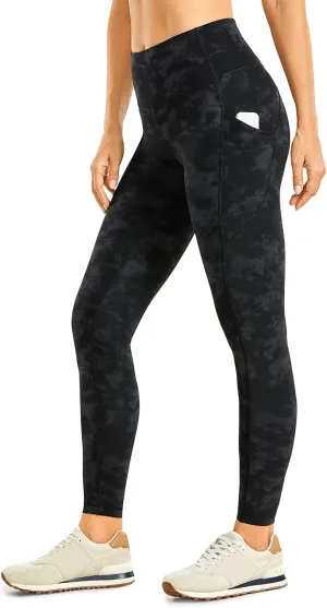 CRZ YOGA Womens Brushed Naked Feeling Workout Leggings 25" - High Waisted Gym Athletic Tummy Control Yoga Pants with Pockets
