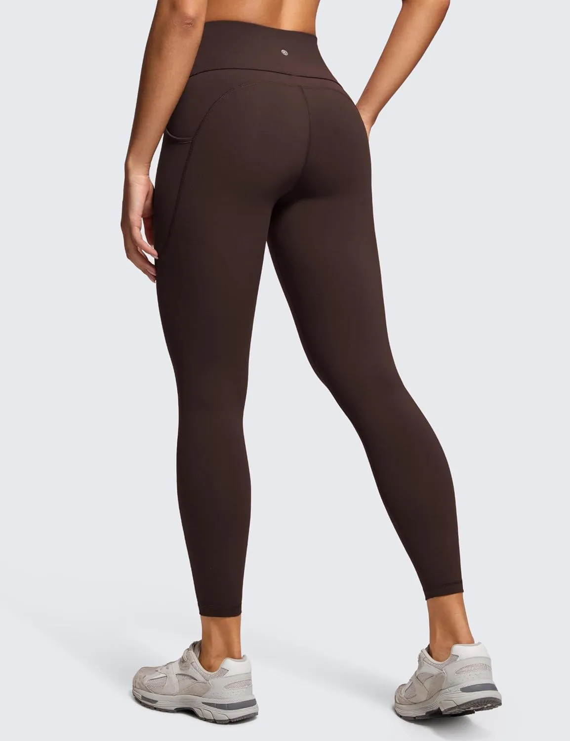 CRZ YOGA Womens Brushed Naked Feeling Workout Leggings 25" - High Waisted Gym Athletic Tummy Control Yoga Pants with Pockets
