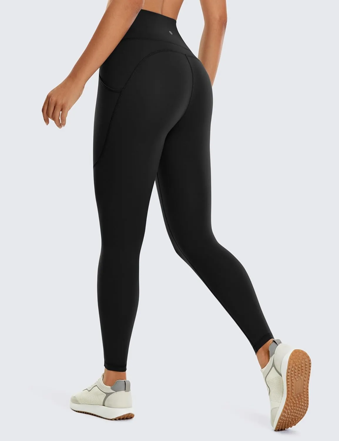 CRZ YOGA Womens Brushed Naked Feeling Workout Leggings 25" - High Waisted Gym Athletic Tummy Control Yoga Pants with Pockets