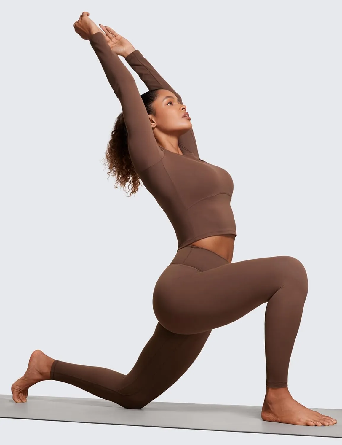 CRZ YOGA Womens Brushed Naked Feeling Workout Leggings 28"- High Waisted Gym Compression Tummy Control Yoga Pants