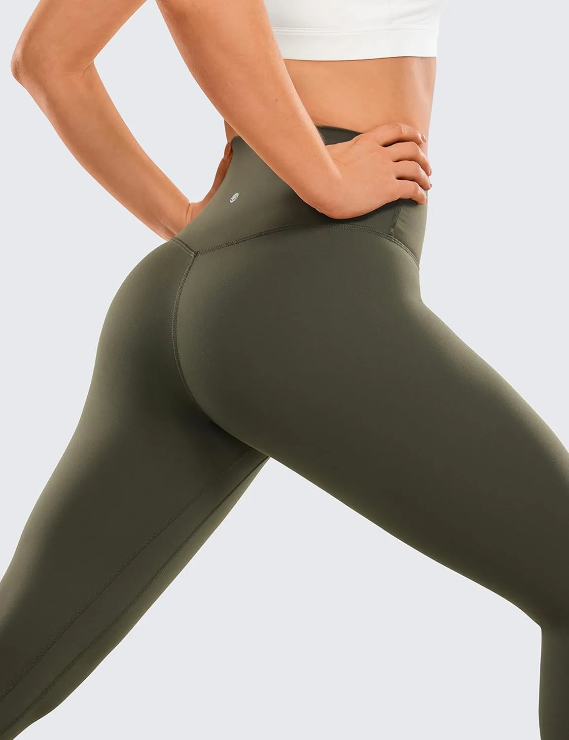 CRZ YOGA Womens Brushed Naked Feeling Workout Leggings 28"- High Waisted Gym Compression Tummy Control Yoga Pants