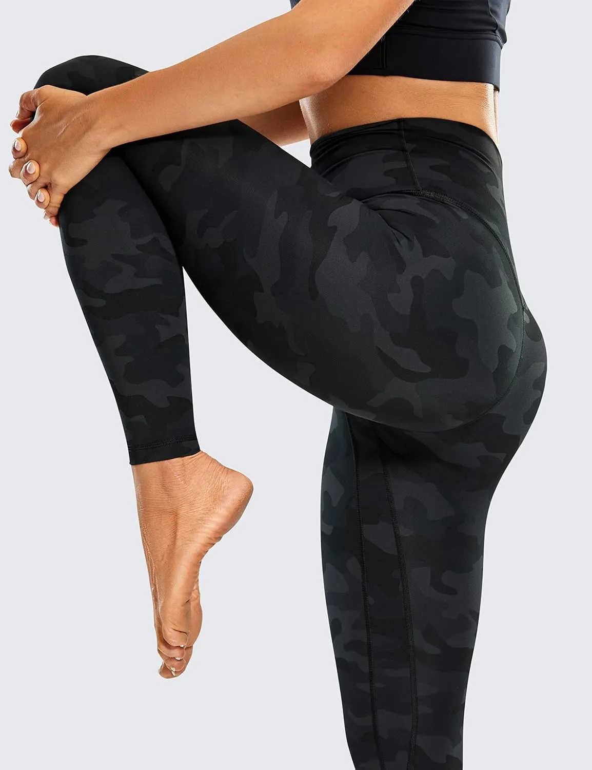 CRZ YOGA Womens Brushed Naked Feeling Workout Leggings 28"- High Waisted Gym Compression Tummy Control Yoga Pants