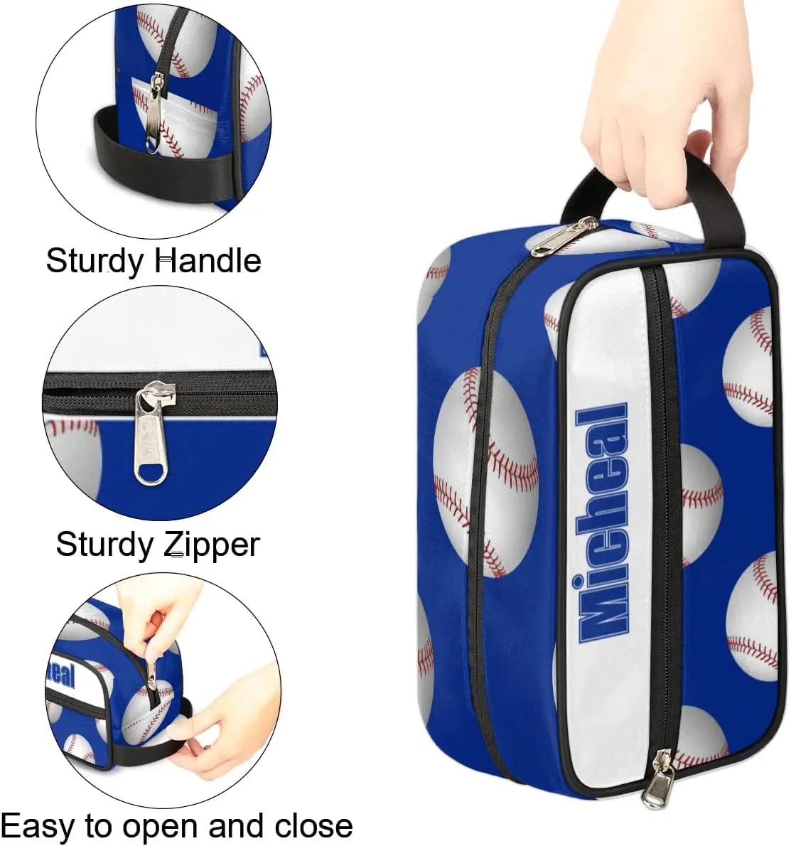 Custom Baseball(5) Makeup Bag Travel Toiletry Bag for Women, Kids Toiletry Bag Cosmetic Waterproof Small Easy-carry