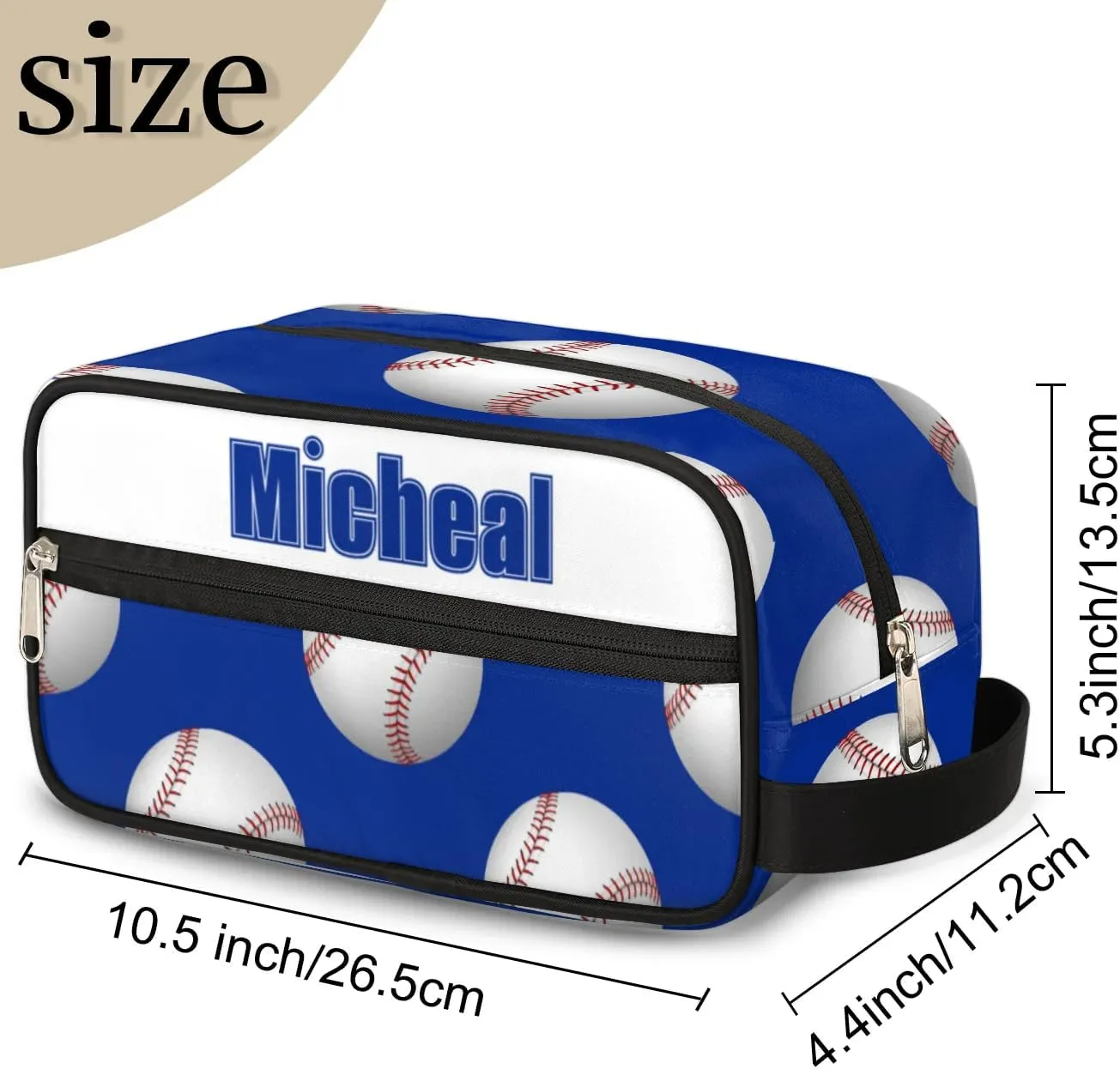 Custom Baseball(5) Makeup Bag Travel Toiletry Bag for Women, Kids Toiletry Bag Cosmetic Waterproof Small Easy-carry