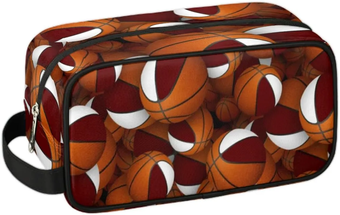 Custom Basketball(5) Makeup Bag Travel Toiletry Bag for Women, Kids Toiletry Bag Cosmetic Waterproof Small Easy-carry