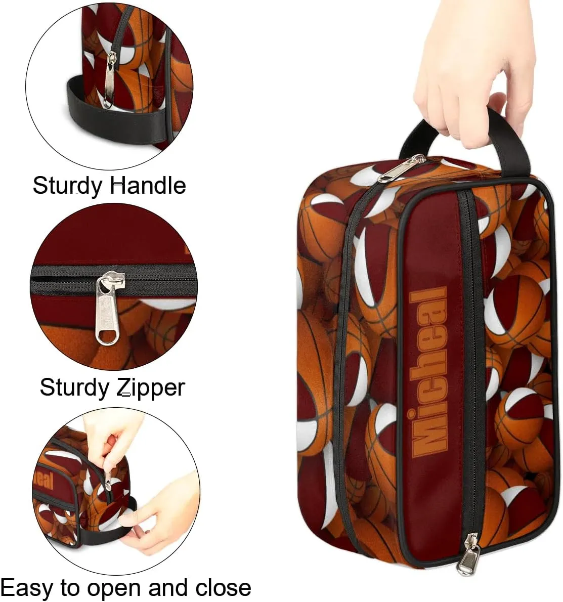 Custom Basketball(5) Makeup Bag Travel Toiletry Bag for Women, Kids Toiletry Bag Cosmetic Waterproof Small Easy-carry