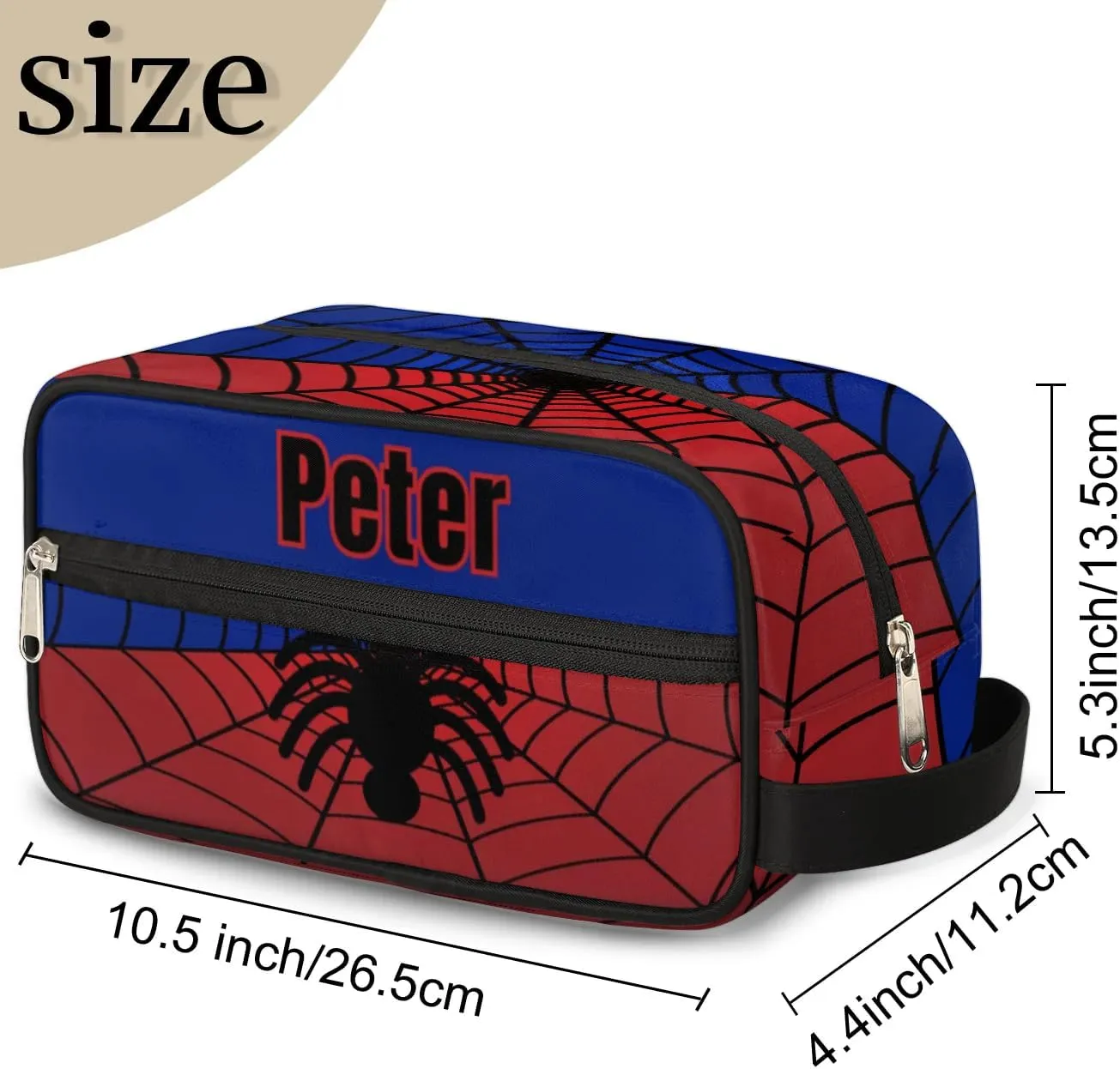 Custom Blue Spider Web Makeup Bag Travel Toiletry Bag for Women, Kids Toiletry Bag Cosmetic Waterproof Small Easy-carry Spider