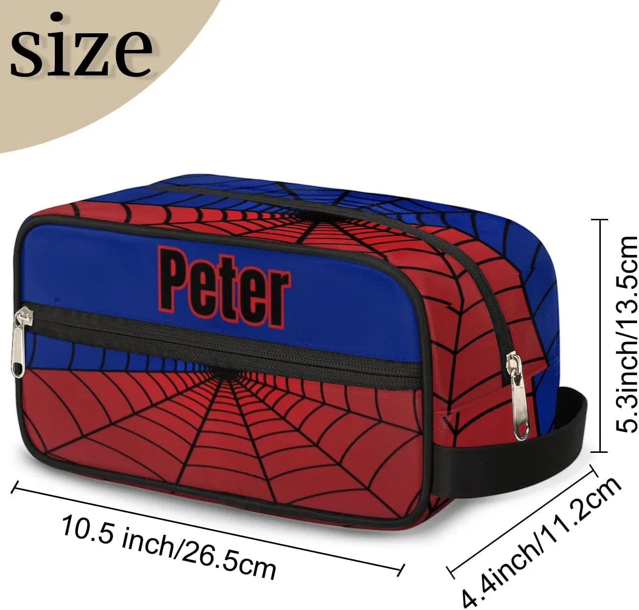 Custom Blue Spider Web Makeup Bag Travel Toiletry Bag for Women, Kids Toiletry Bag Cosmetic Waterproof Small Easy-carry