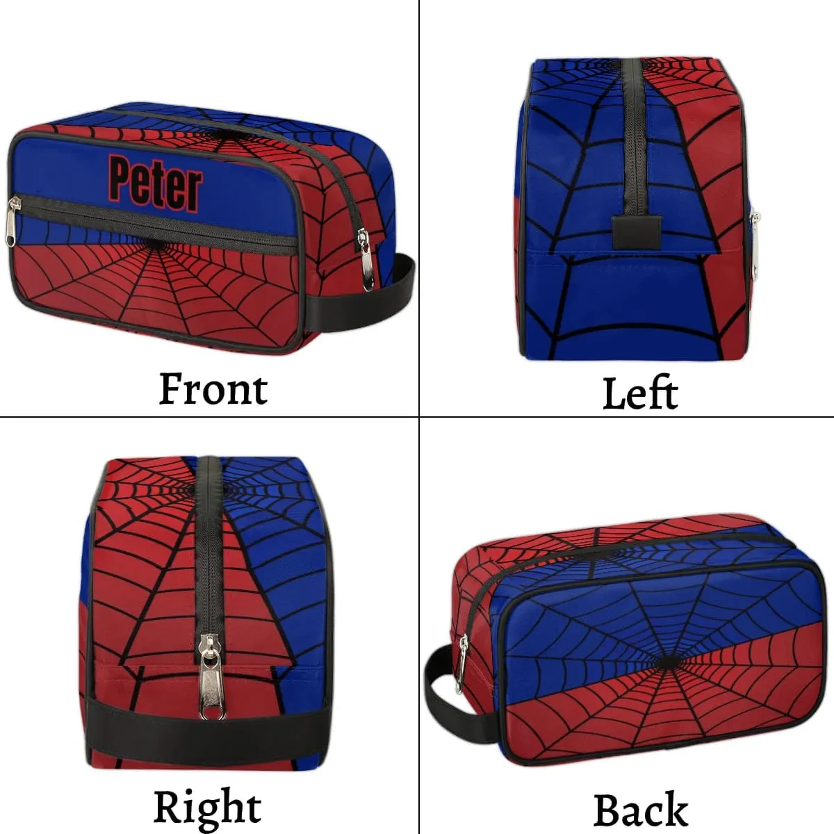 Custom Blue Spider Web Makeup Bag Travel Toiletry Bag for Women, Kids Toiletry Bag Cosmetic Waterproof Small Easy-carry