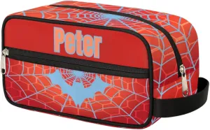 Custom Orange Spider Web Makeup Bag Travel Toiletry Bag for Women, Kids Toiletry Bag Cosmetic Waterproof Small Easy-carry Bat