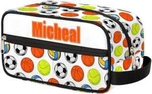 Custom Sport Balls(3) Makeup Bag Travel Toiletry Bag for Women, Kids Toiletry Bag Cosmetic Waterproof Small Easy-carry