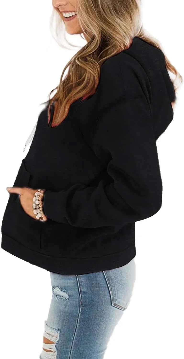 Davenil Womens Hoodies Comfy Fleece Long Sleeve Hooded Sweatshirt Pullover for Women Casual Tops with Pocket