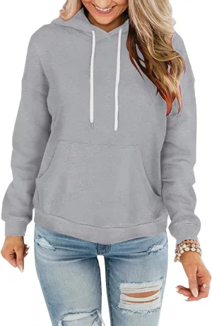 Davenil Womens Hoodies Comfy Fleece Long Sleeve Hooded Sweatshirt Pullover for Women Casual Tops with Pocket