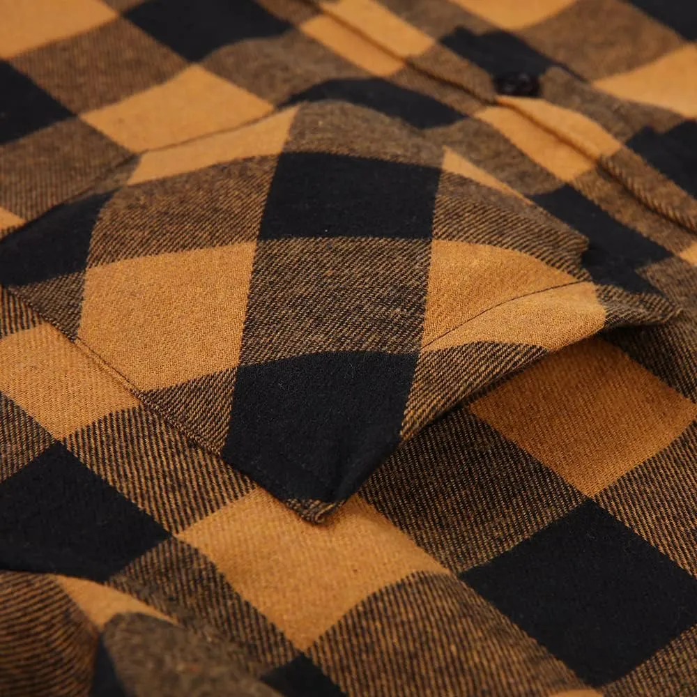 DOKKIA Men's Casual Dress Long Sleeve Buffalo Plaid Checkered Fitted Flannel Shirt