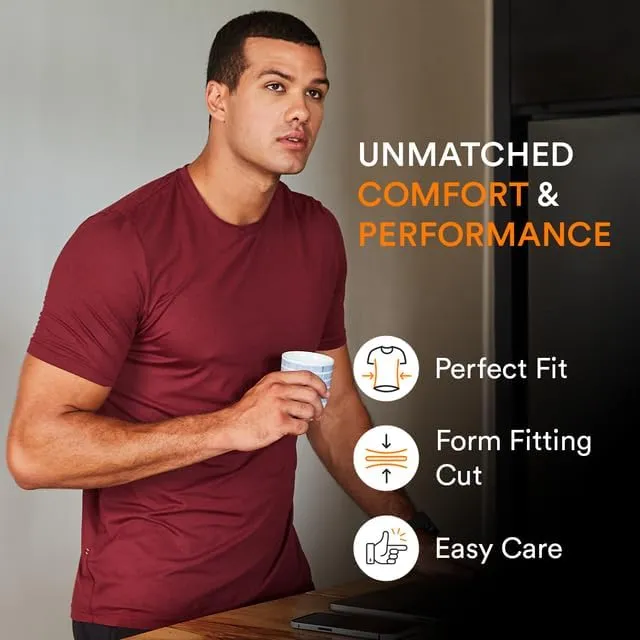 Essential T Shirts for Men - Performance Fabric, Wrinkle Resistant & Breathable