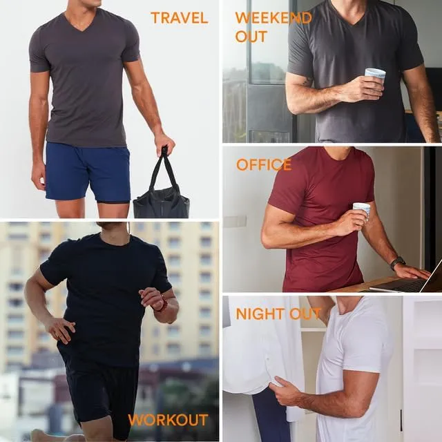 Essential T Shirts for Men - Performance Fabric, Wrinkle Resistant & Breathable