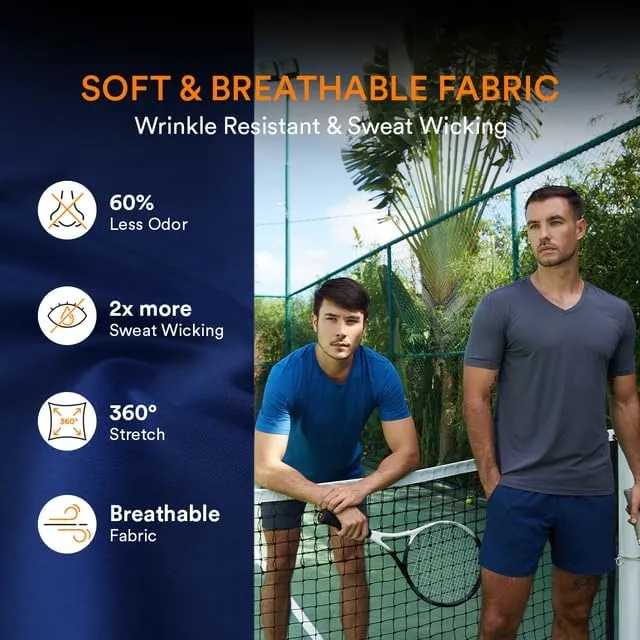 Essential T Shirts for Men - Performance Fabric, Wrinkle Resistant & Breathable