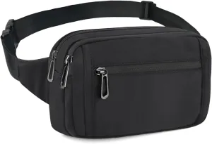 Fanny Packs for Women,Fashionable Crossbody Belt Bags Waist Pack for Teen Girls,Bum Hip Bag for Travel Hiking Cycling Running,Easy Carry Any Phone,Wallet (Black)