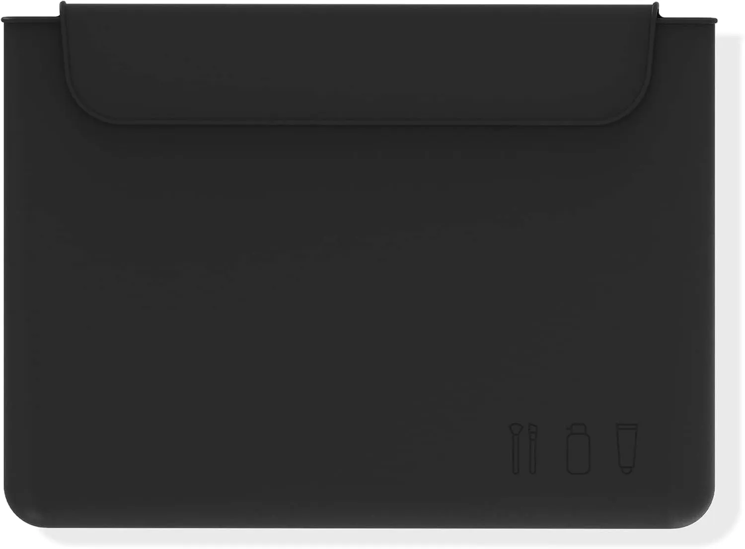 FERYES Silicone Makeup Bag, Premium Travel Toiletry Bag for Women, Easy Carry Cosmetic Bag for Makeup, Beauty Tools, and Brushes -Black