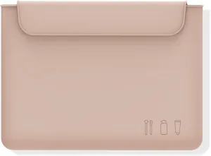 FERYES Silicone Makeup Bag, Premium Travel Toiletry Bag for Women, Easy Carry Cosmetic Bag for Makeup, Beauty Tools, and Brushes - Khaki