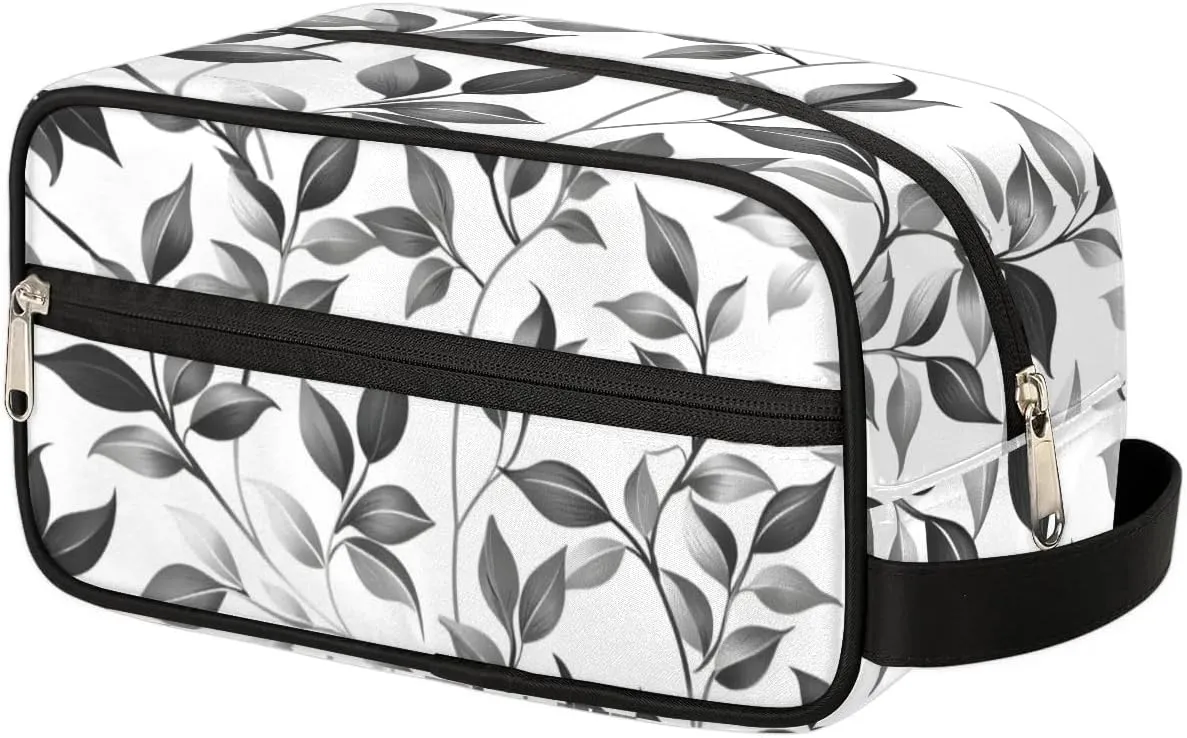 Floral Black Makeup Bag Travel Toiletry Bag for Woman, Girls Kids Toiletry Bag Cosmetic Waterproof Small Easy-carry