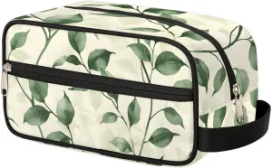 Floral Green Makeup Bag Travel Toiletry Bag for Woman, Girls Kids Toiletry Bag Cosmetic Waterproof Small Easy-carry