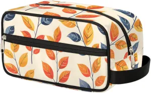 Floral Orange Makeup Bag Travel Toiletry Bag for Woman, Girls Kids Toiletry Bag Cosmetic Waterproof Small Easy-carry