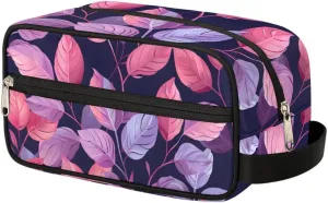 Floral Purple Makeup Bag Travel Toiletry Bag for Woman, Girls Kids Toiletry Bag Cosmetic Waterproof Small Easy-carry