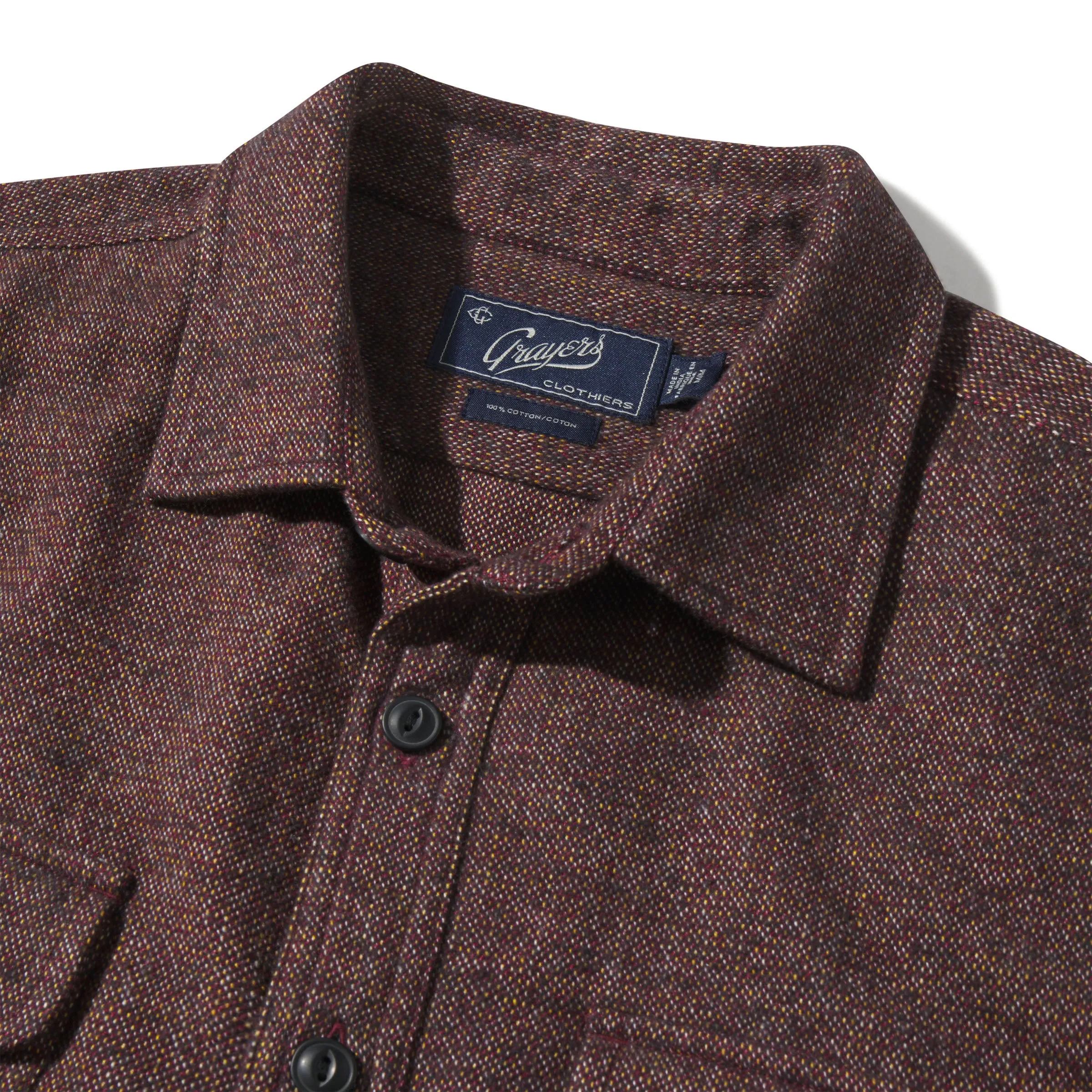 Forsythe Midweight Melange Shirt - Chocolate Truffle