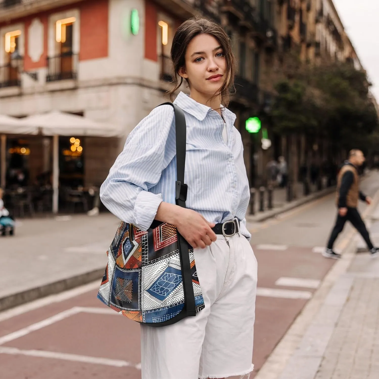 GAIGEO Raccoon Looks up at the Camera Adjustable Crossbody Bag, Vegan Leather Crossbody Bag, Travel Shoulder Bag for Men
