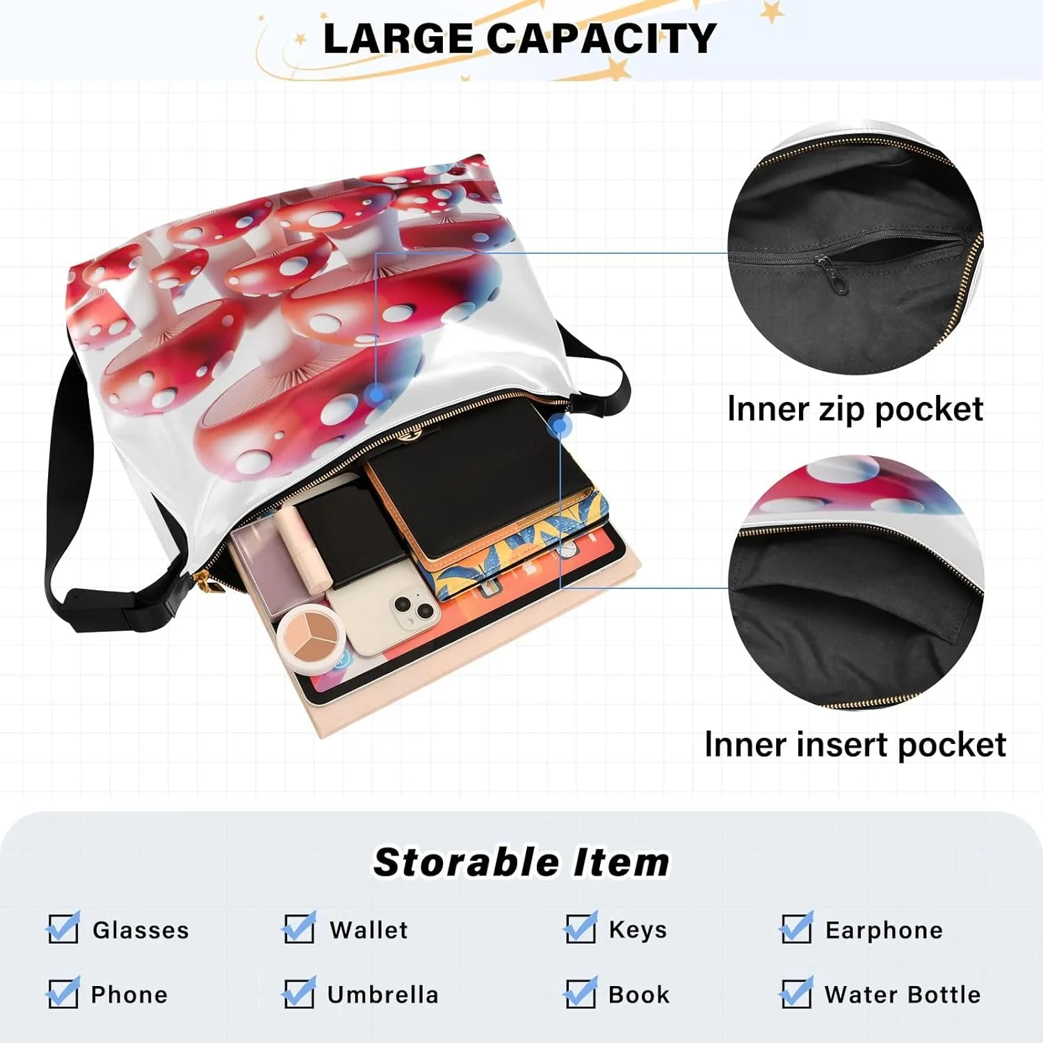 GAIGEO Raccoon Looks up at the Camera Adjustable Crossbody Bag, Vegan Leather Crossbody Bag, Travel Shoulder Bag for Men