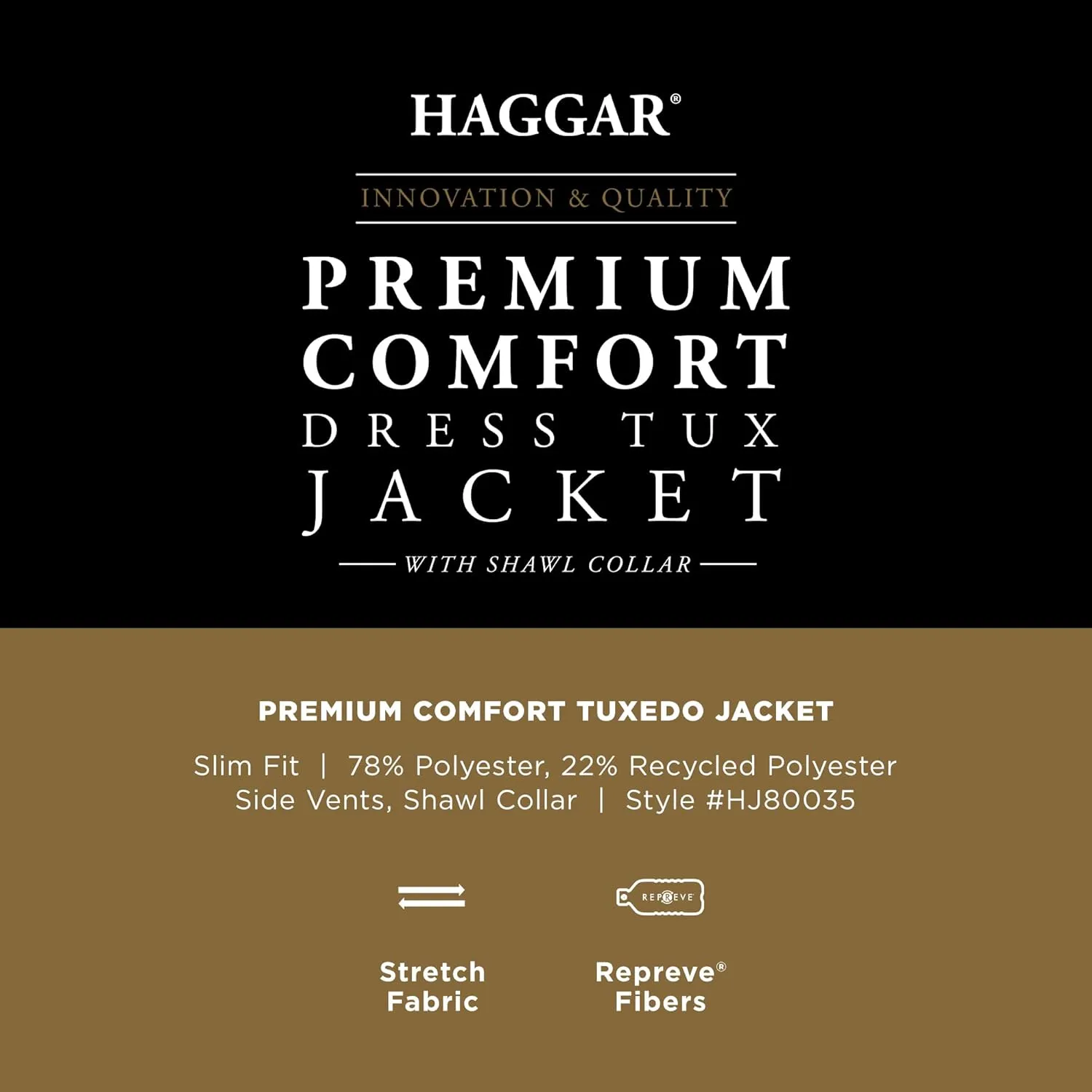 Haggar Men's Premium Comfort Tuxedo Dinner Jacket - Slim and Tailored Fits