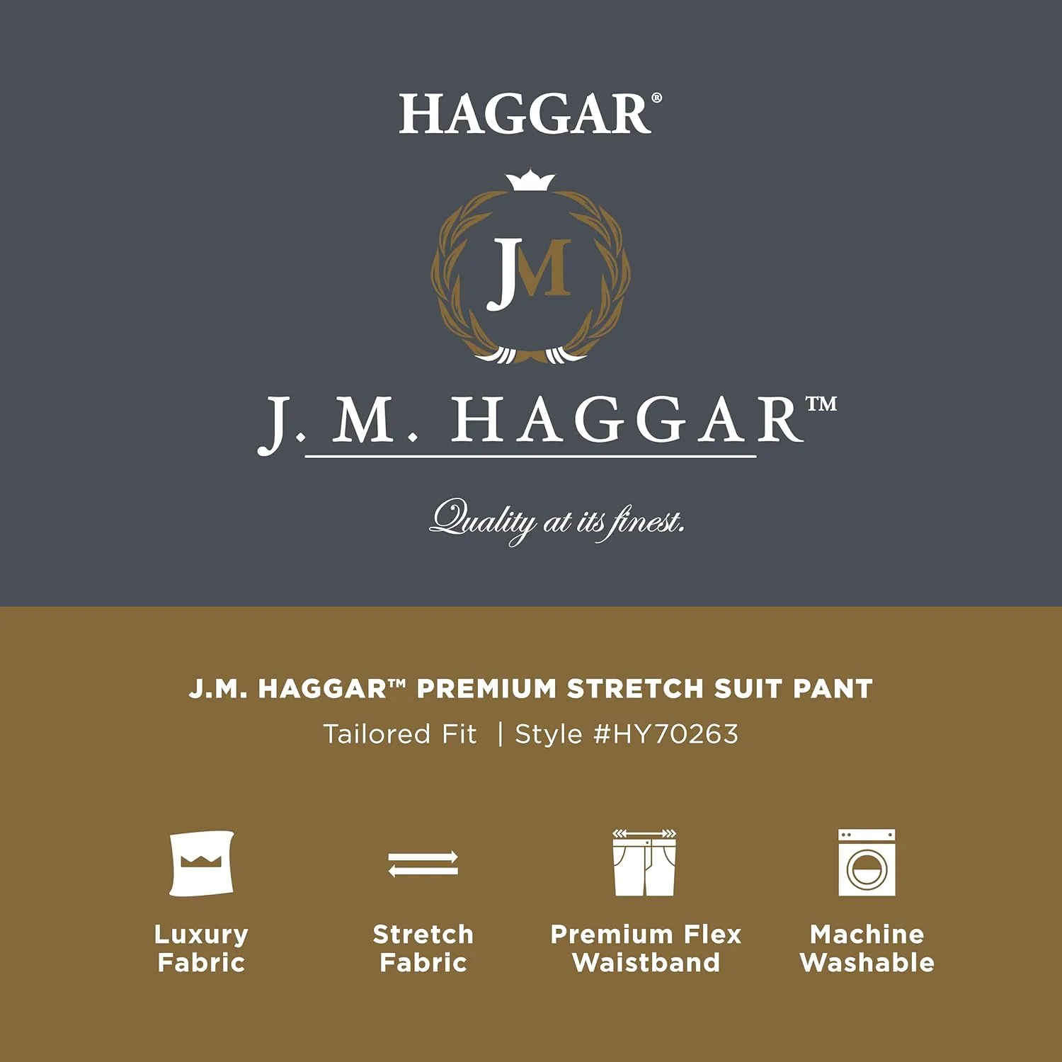 Hagger Men's JMH Premium Wool Tailored Fit Flat Front Suit Separates Pant