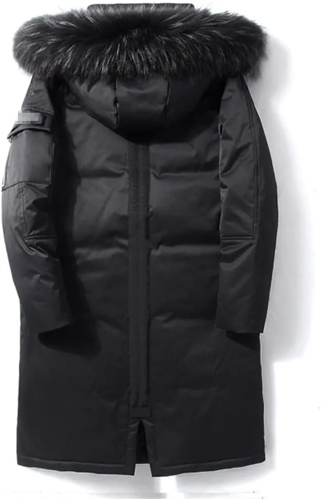 Haitpant Mens Down Jackets Fur Hooded Cotton Padded Coat Winter Warm Camo1 Parkas Long Thicken Outerwear