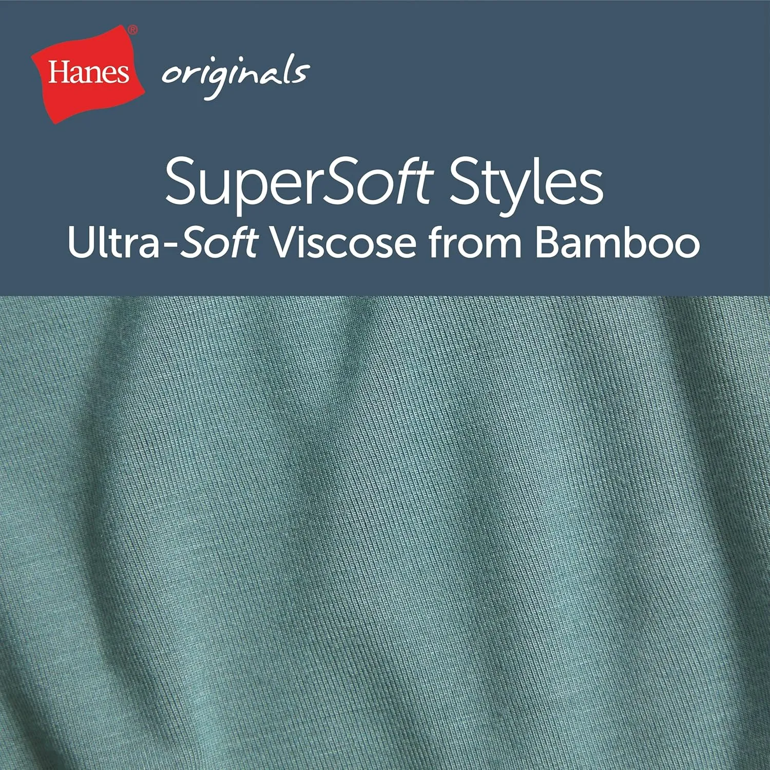 Hanes Men's Originals Supersoft T-Shirt, Viscose from Bamboo Undershirt, 2-Pack