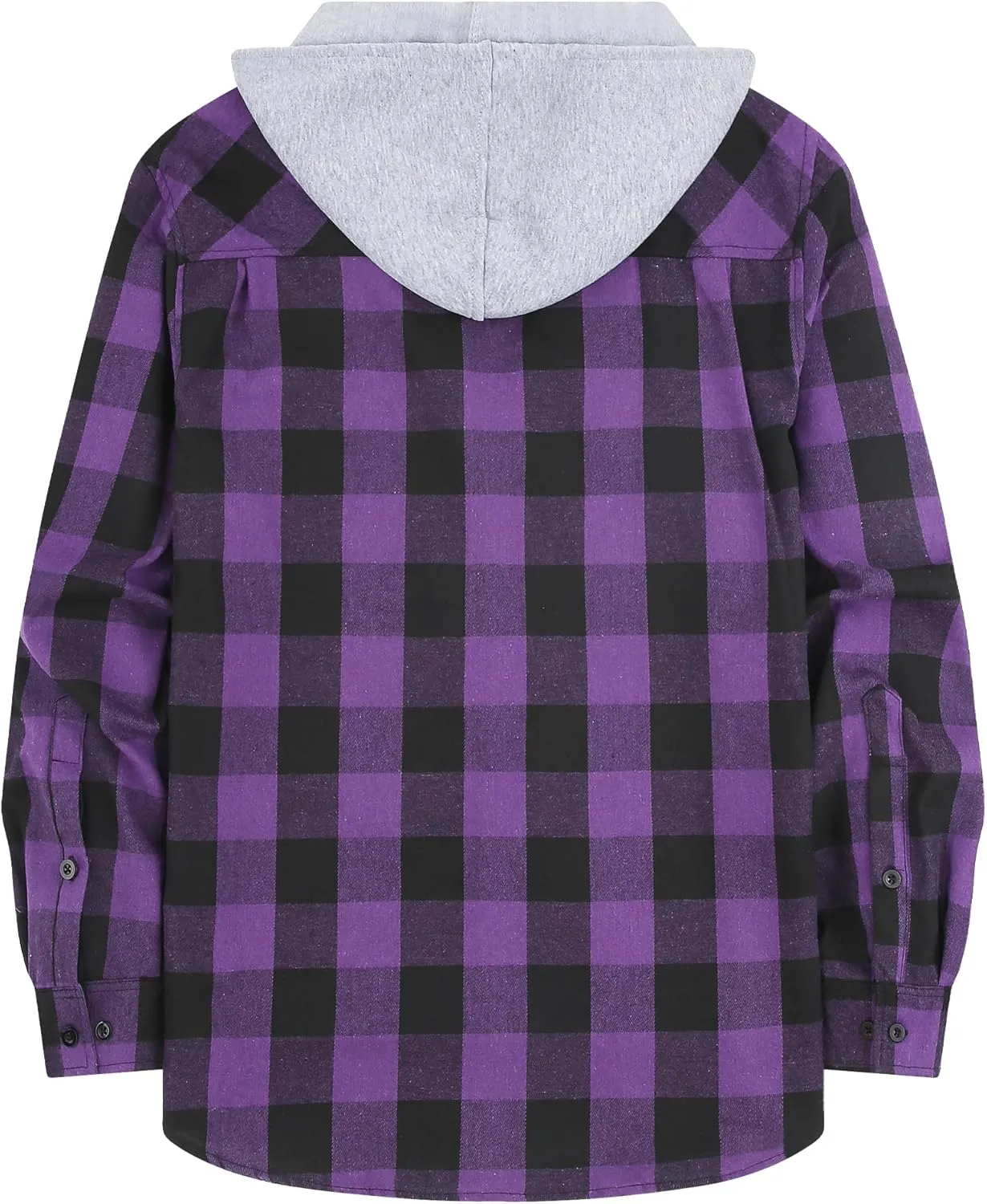 Hooded Flannel Shirt for Men, Lightweight Flannel Jacket Long Sleeve Plaid Causal Button Down Shirts with Pocket